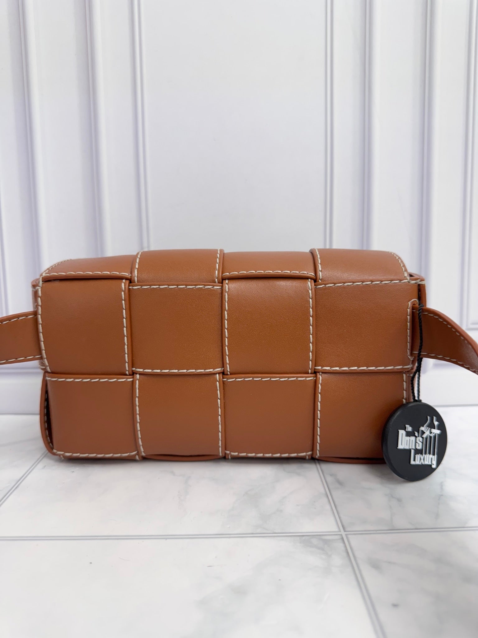 LIKE NEW - Bottega Veneta Brown Intrecciato Leather Cassette Belt Bag