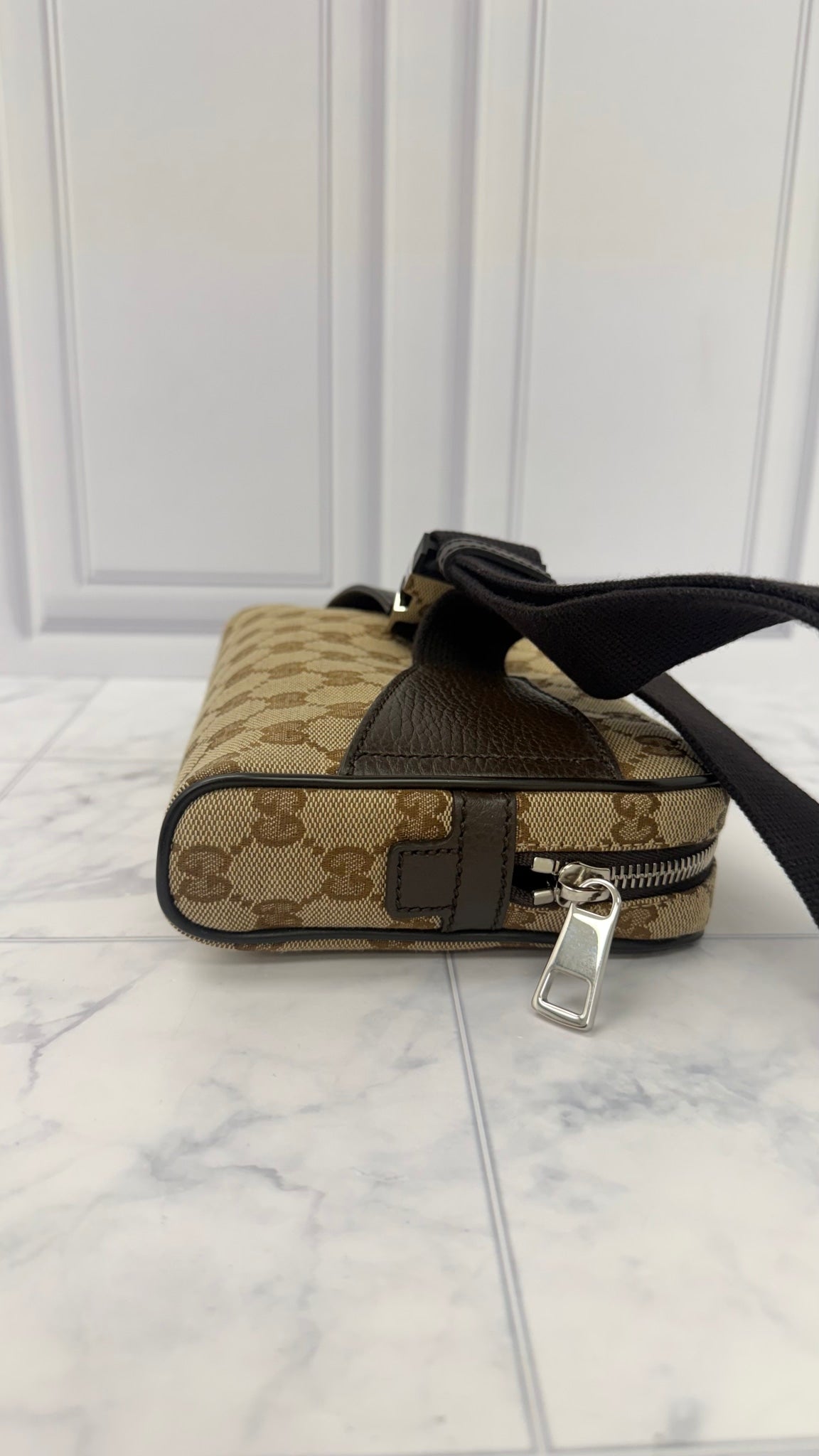 LIKE NEW - Gucci Brown GG Canvas Belt Bag 