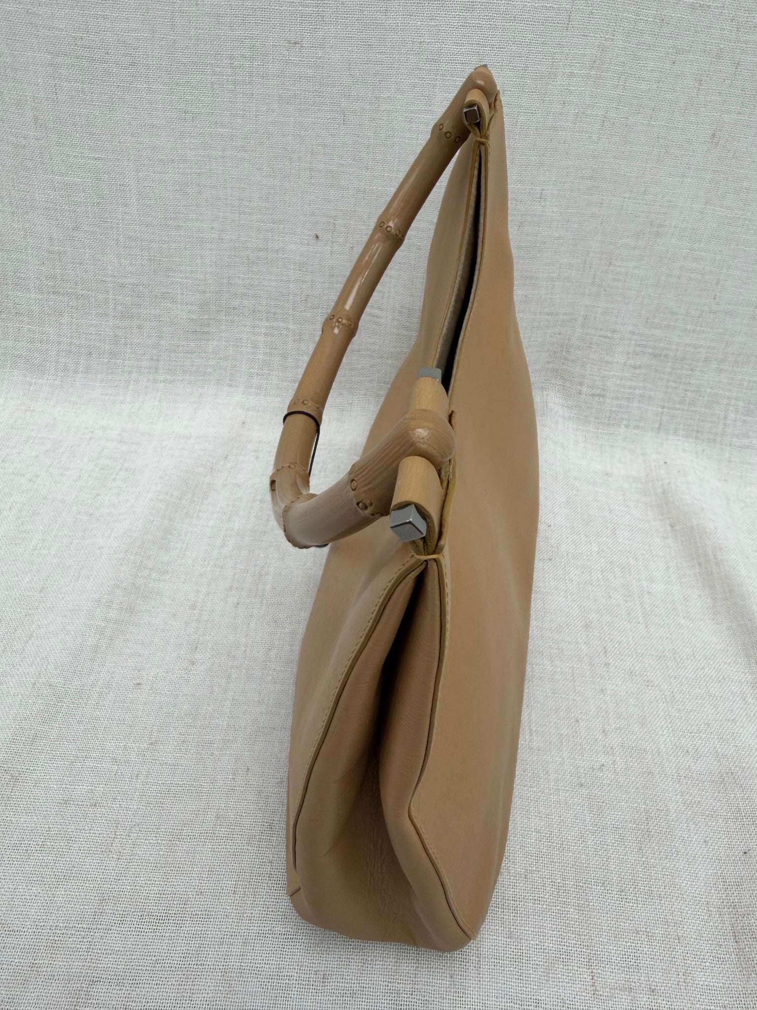 Gucci Beige Leather Bamboo Shoulder Bag