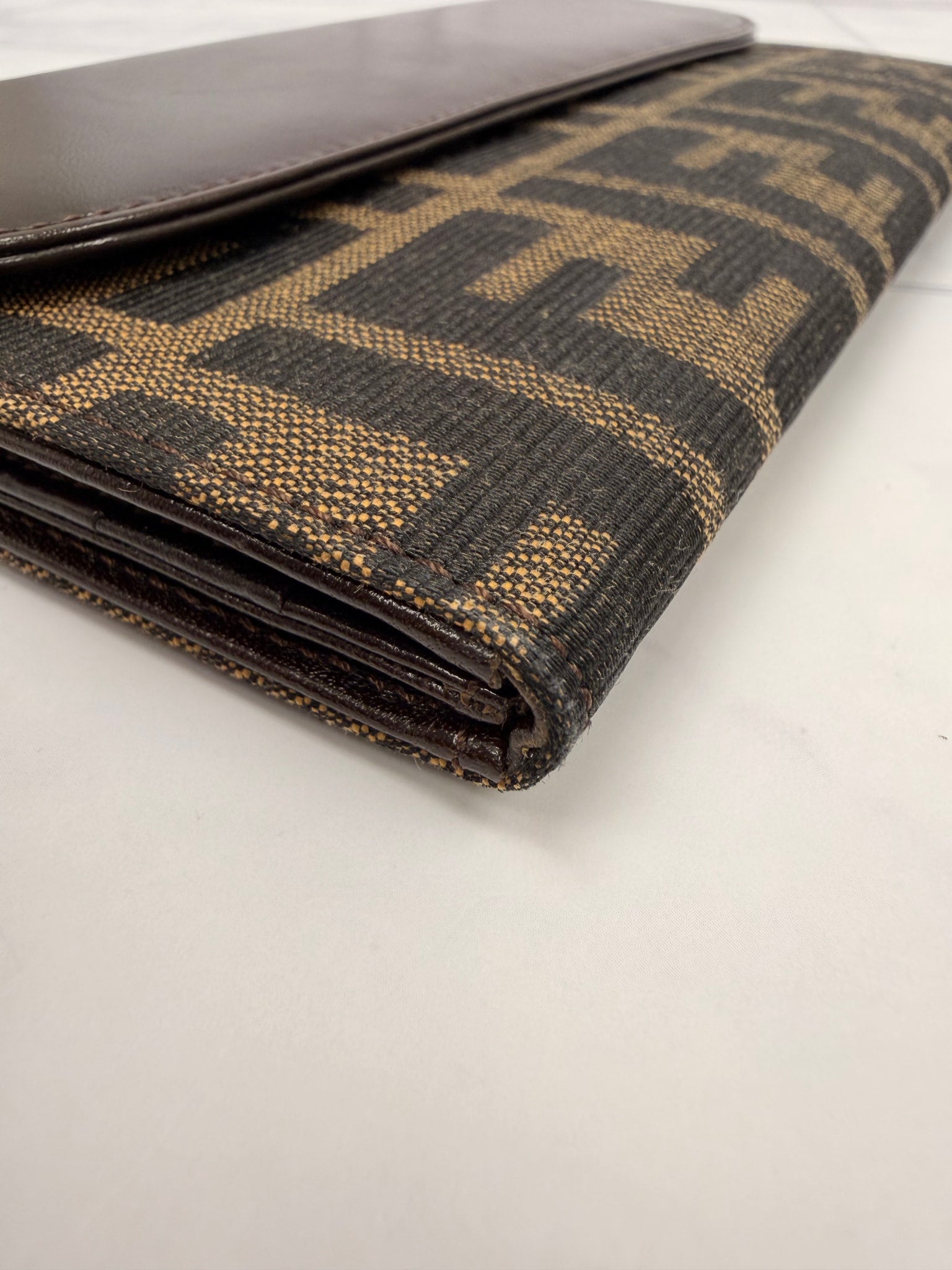 Fendi Zucca W-Hook Long Wallet 