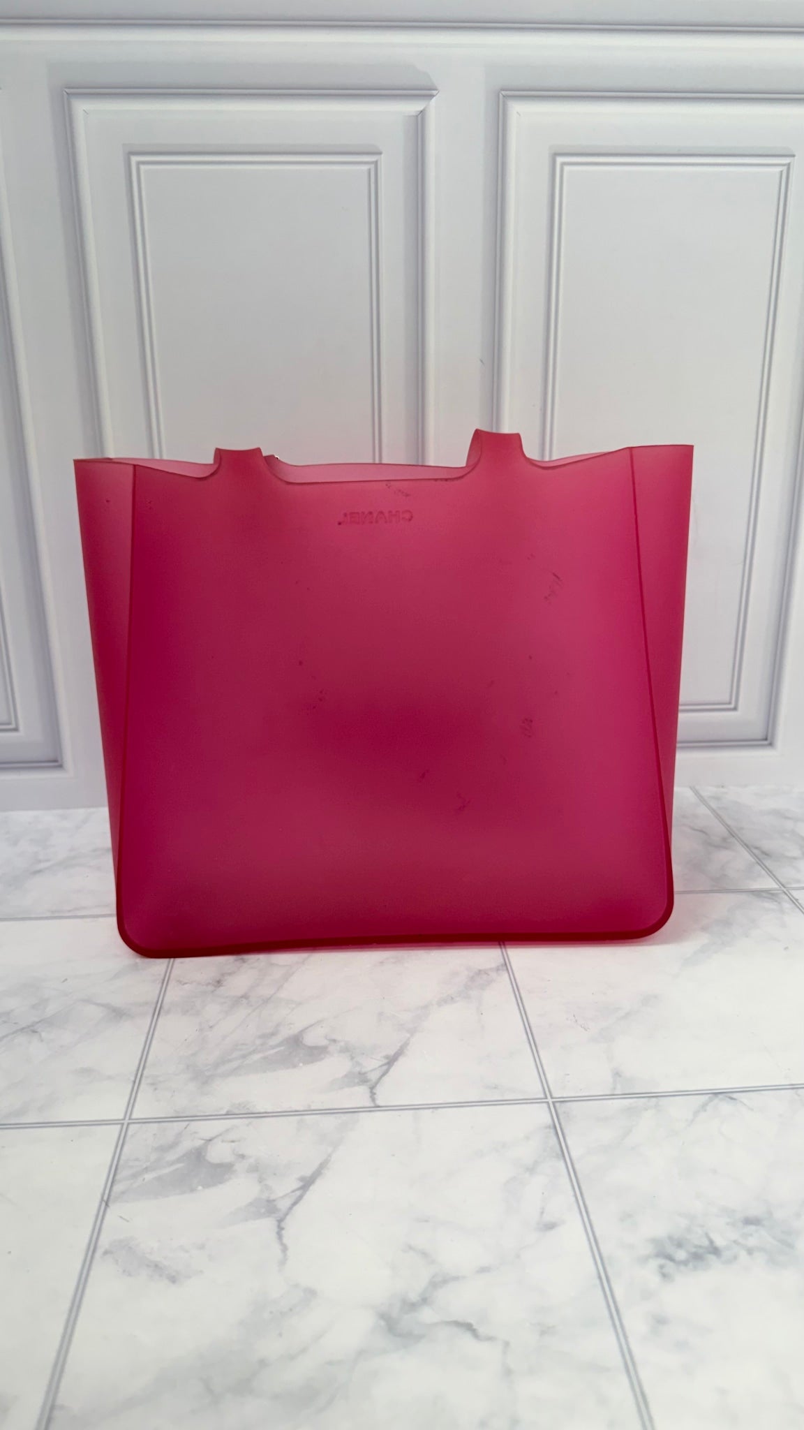 Chanel Pink Translucent Jelly Logo Shoulder Bag 