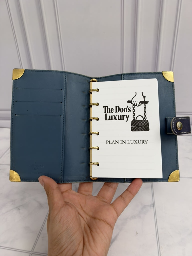 Louis Vuitton Blue Suhali Leather Agenda Cover PM
