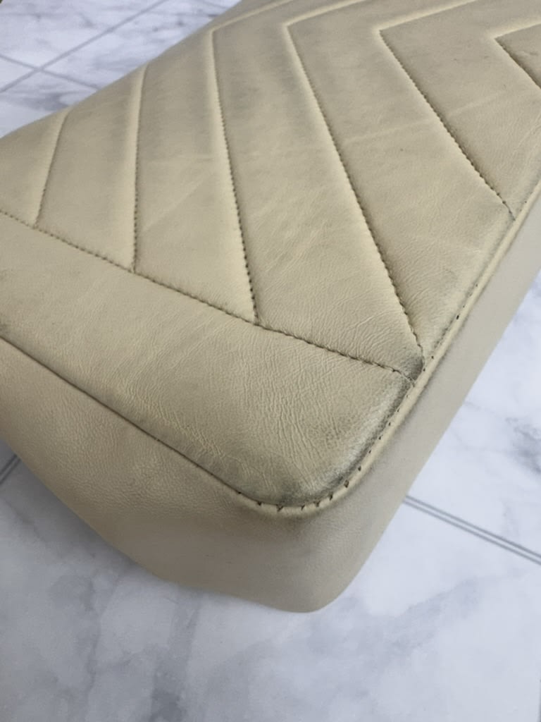 Chanel Beige Chevron Quilted Leather V-Flap Envelope Shoulder Bag
