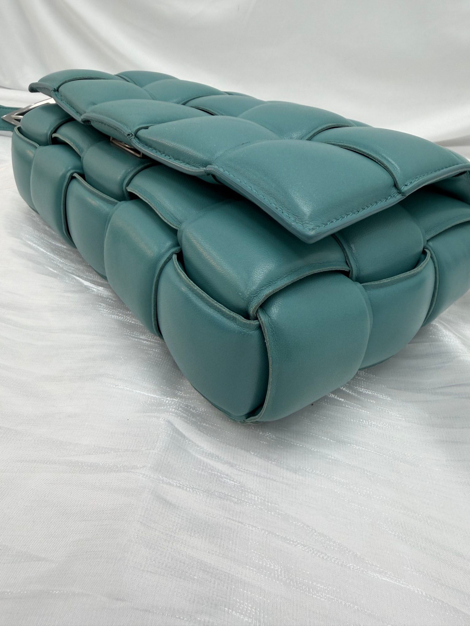 Bottega Veneta Turquoise Padded Leather Cassette Crossbody