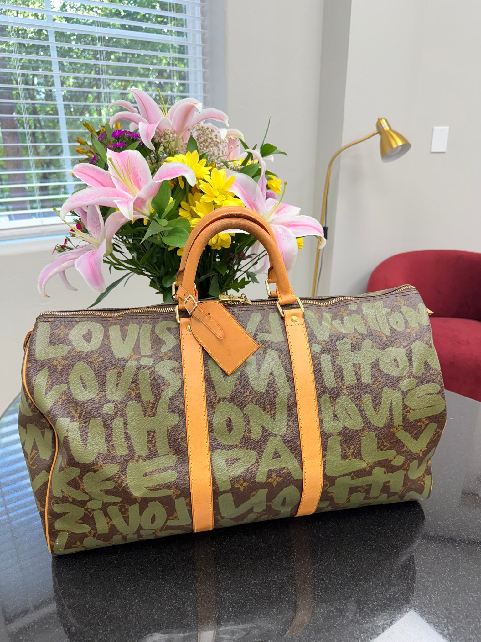 Louis Vuitton X Stephen Sprouse Green Monogram Graffiti Keepall 50 