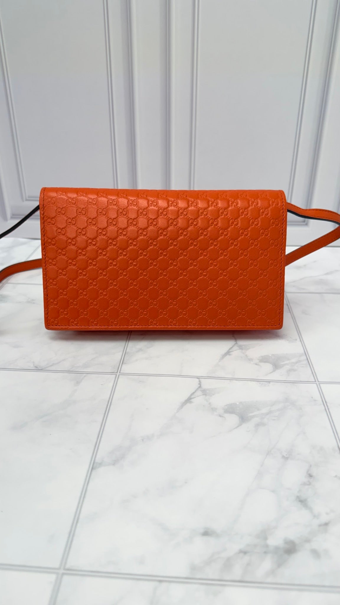 Gucci Orange Microguccissima Wallet on a Chain