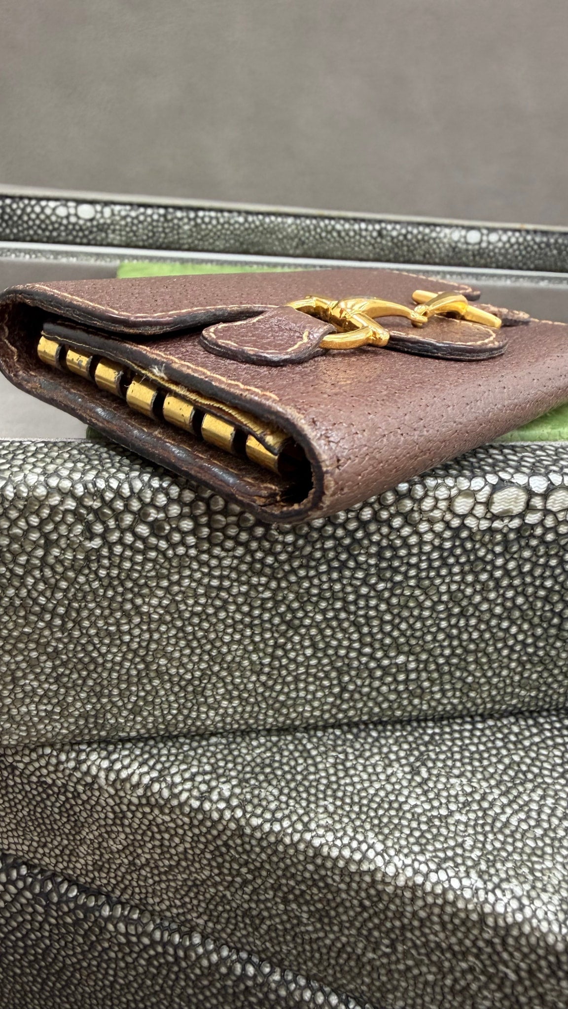 Gucci Brown Leather Horsebit 6 Key Ring Case