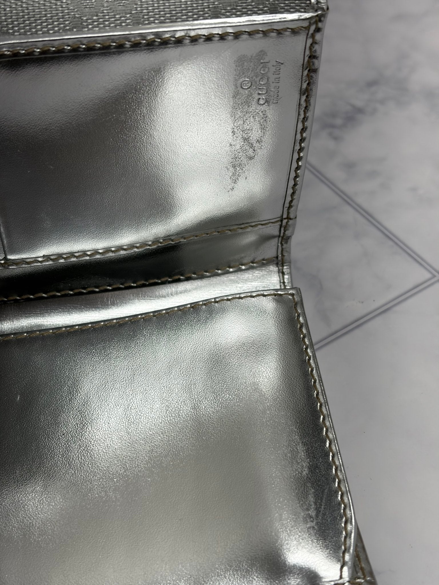 Gucci Silver GG Canvas Long Wallet 