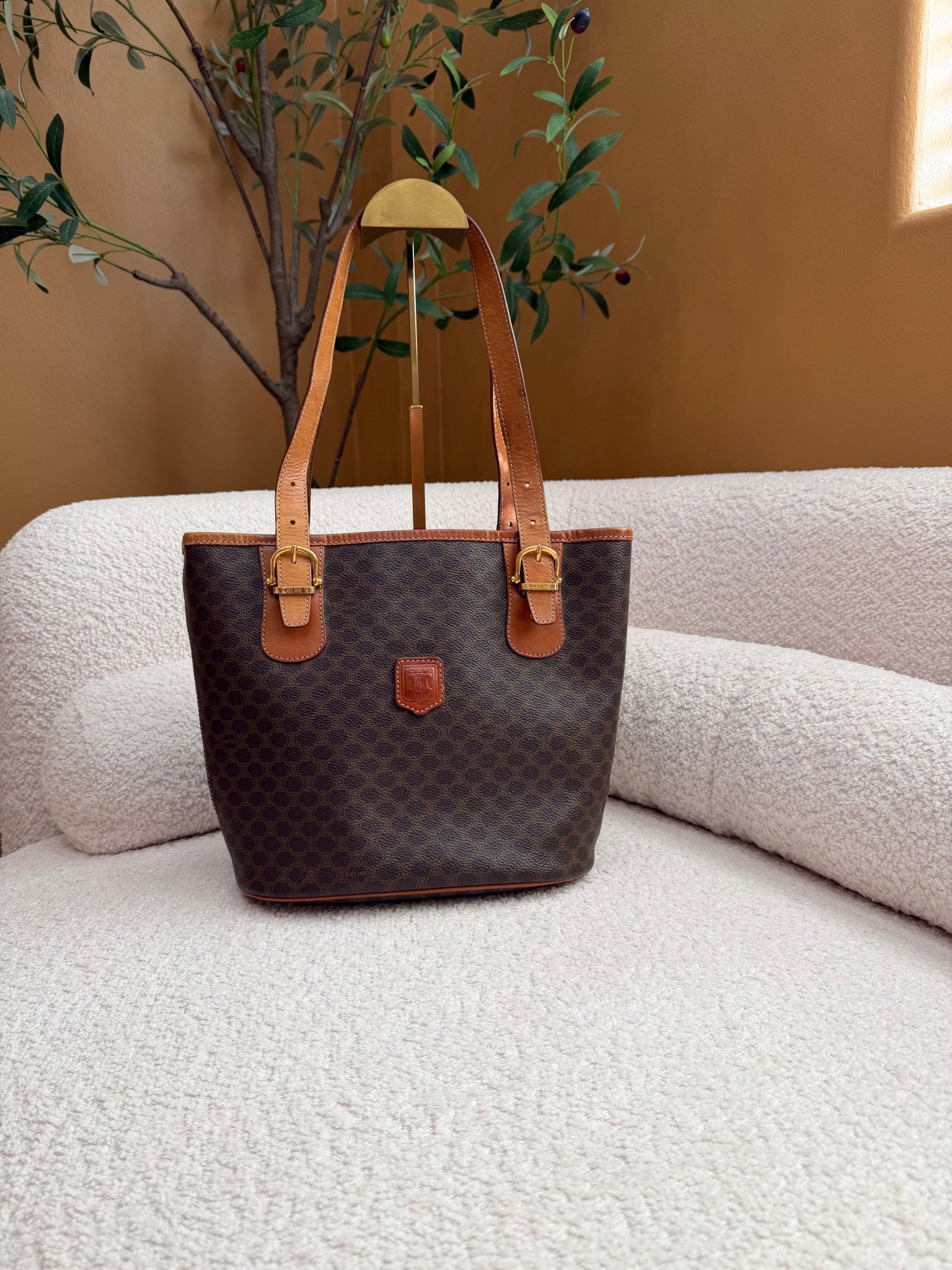 Celine Brown Macadam Bucket Bag