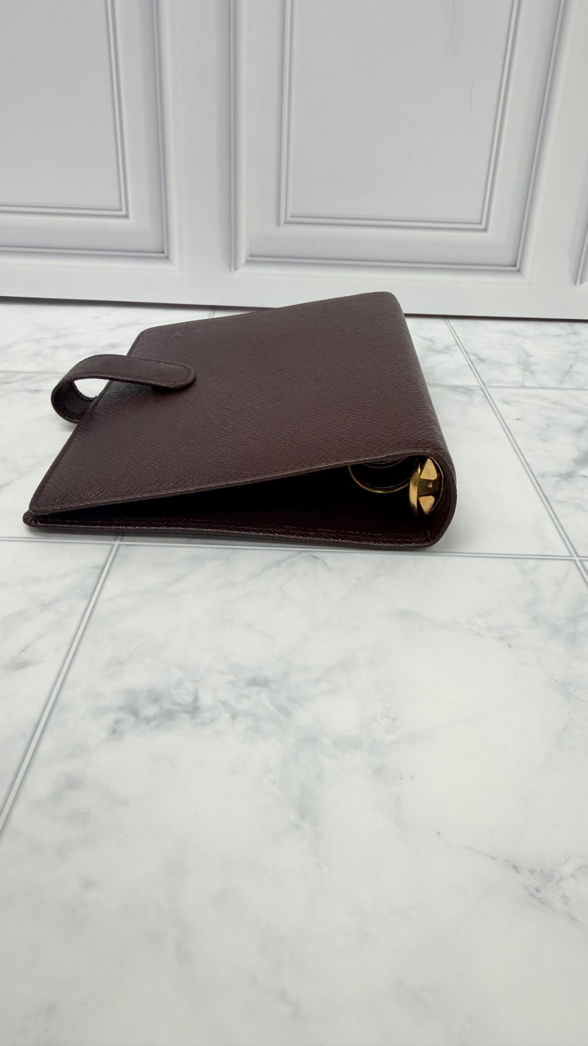 Louis Vuitton Burgundy Taiga Leather Notebook Agenda Cover MM 