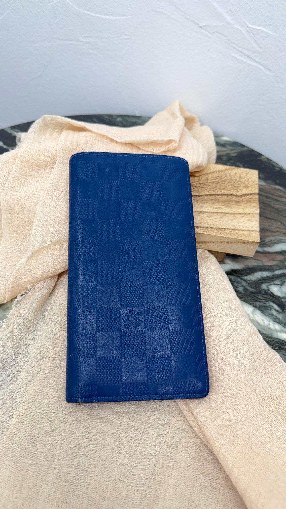 Louis Vuitton Cobalt Damier Infini Brazza Wallet