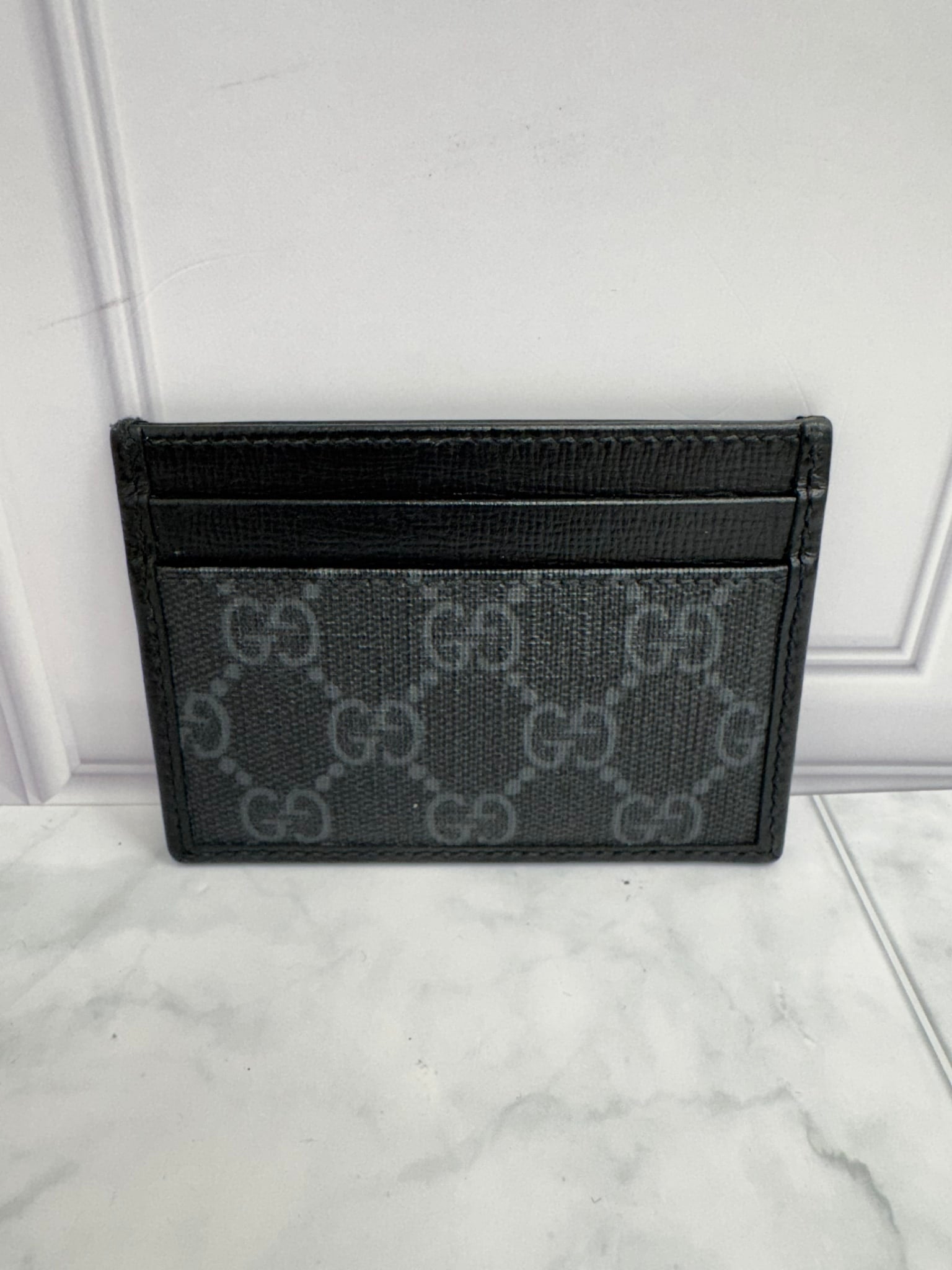 Gucci Black GG Supreme Coated Canvas Card Case
