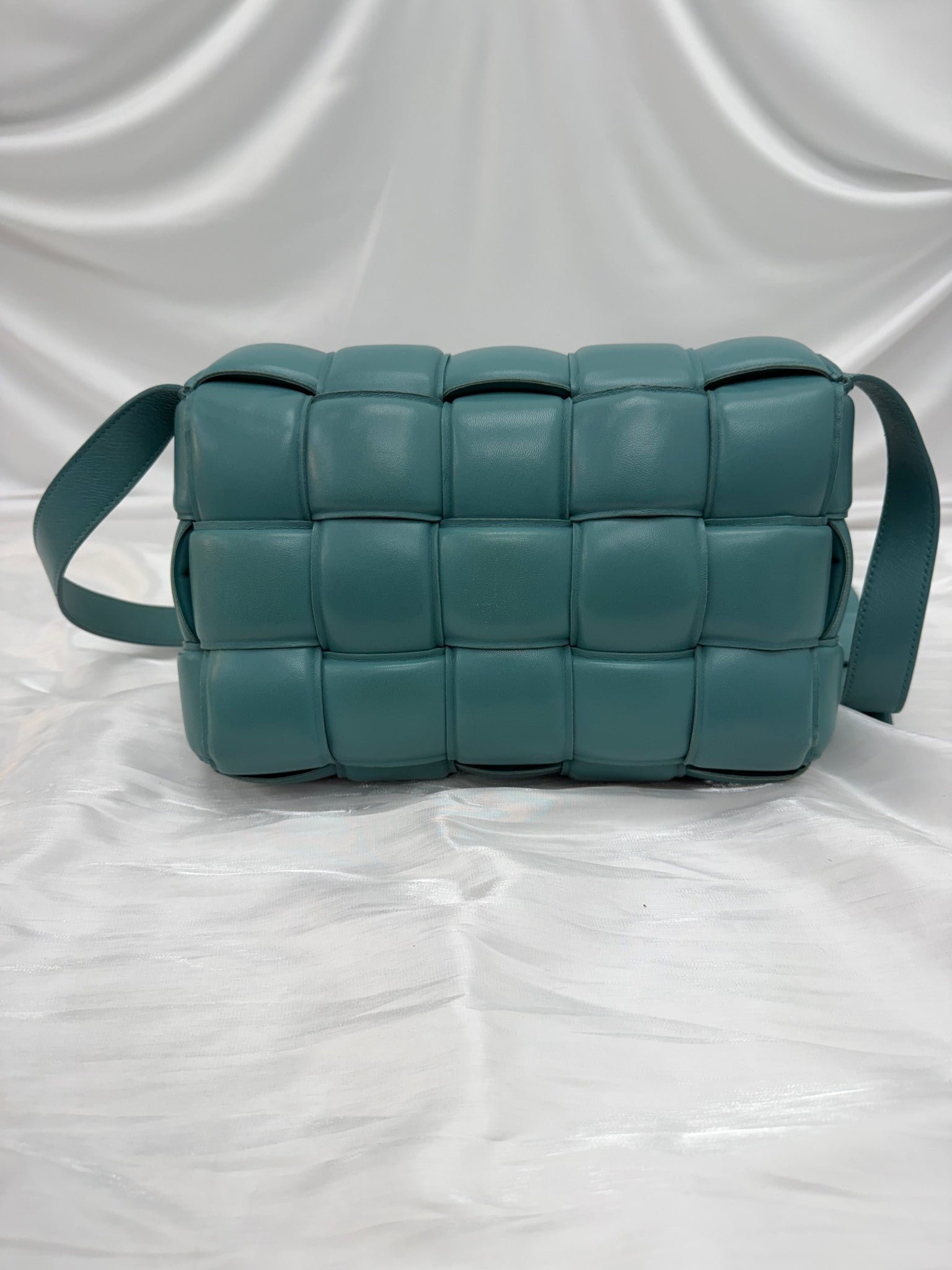 Bottega Veneta Turquoise Padded Leather Cassette Crossbody