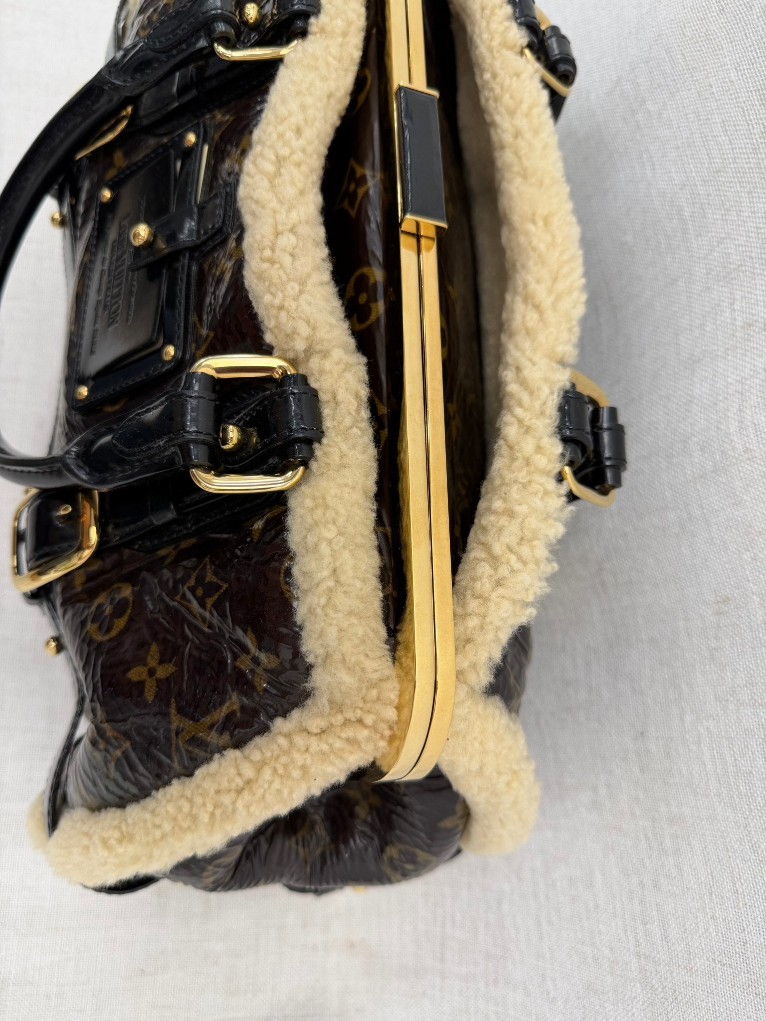 Louis Vuitton Monogram Limited Edition Shearling Thunder Storm Bag