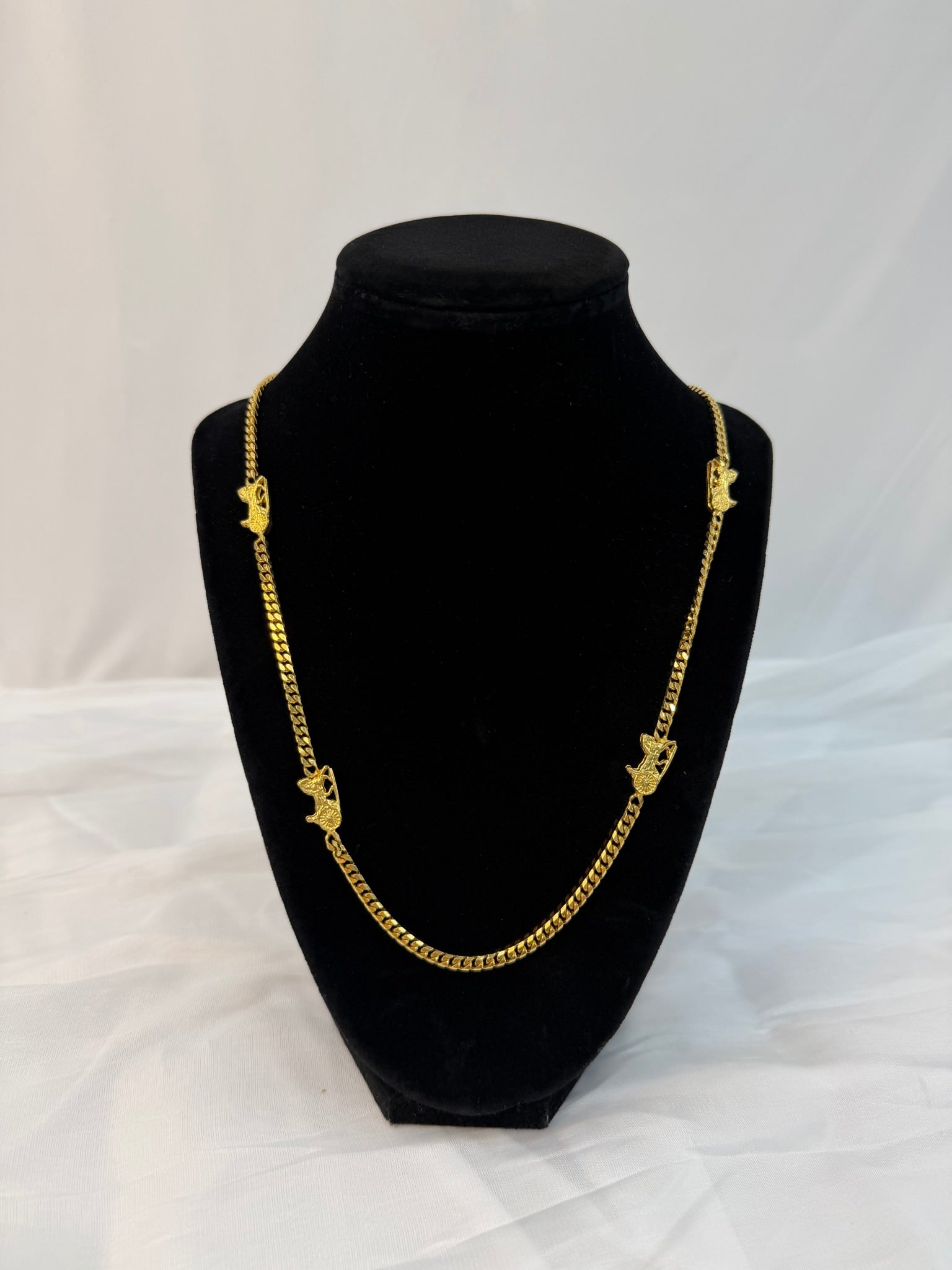 Celine Gold Horse Carriage Logo Necklace