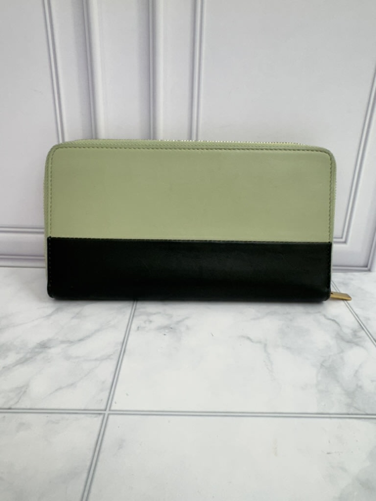 Celine Green And Black Leather Zippy Wallet