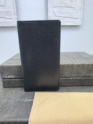 Louis Vuitton Black Taiga Brazza Wallet