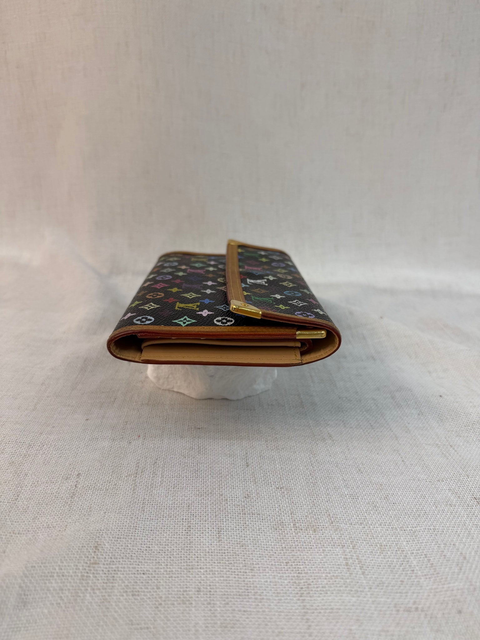Louis Vuitton Black Multicolor Porte Tresor International Wallet