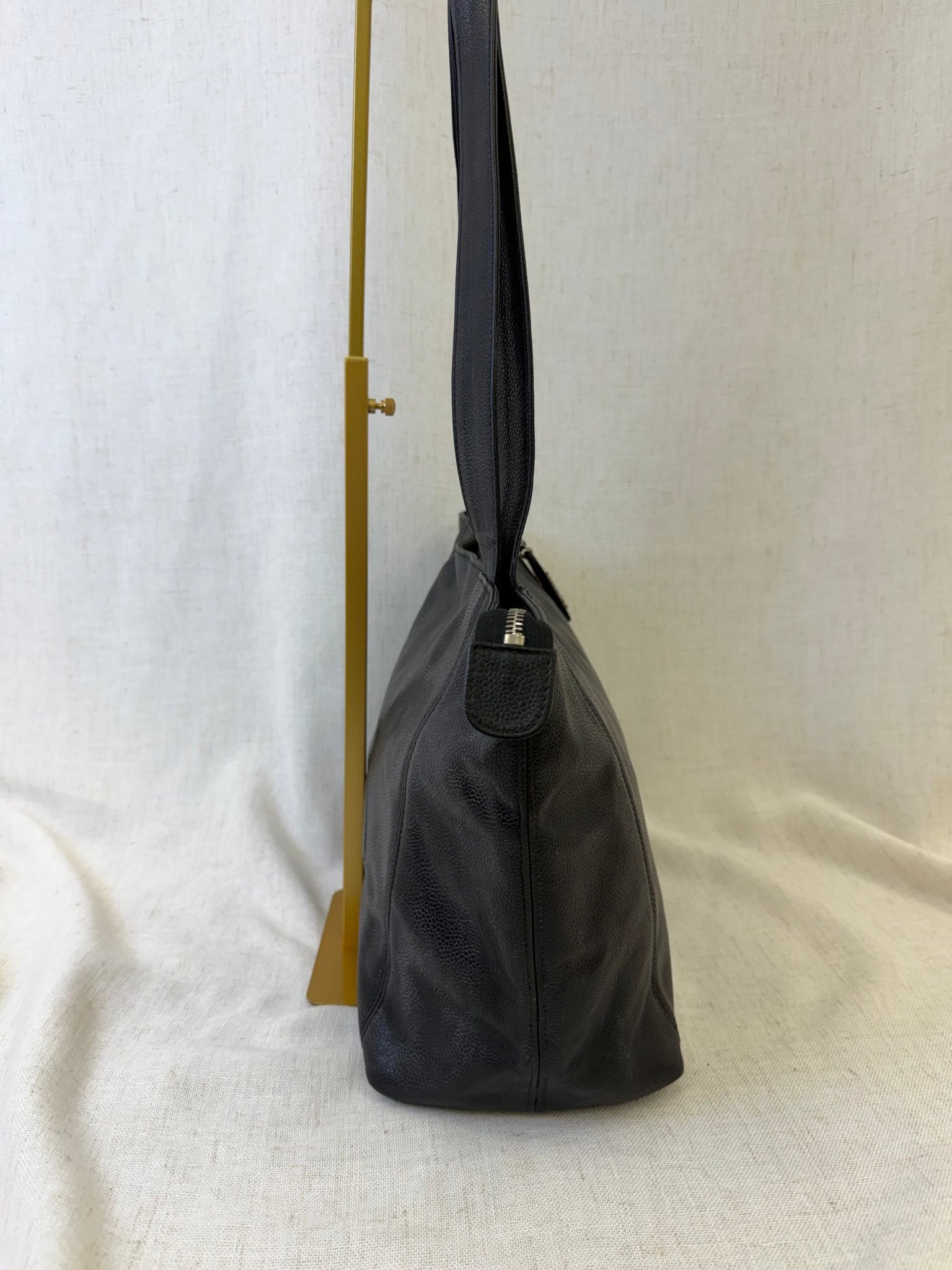 Chanel Black Caviar Leather Tote Bag