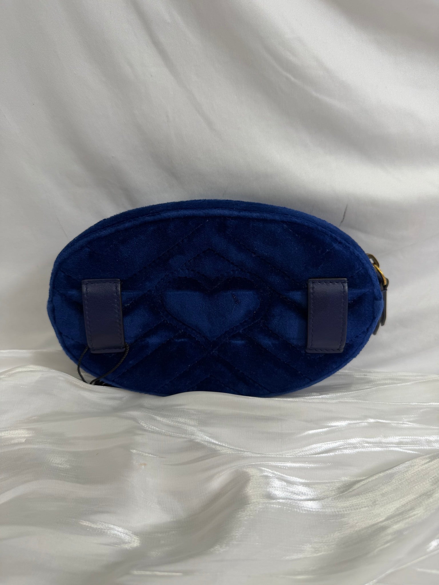 Gucci GG Marmont Blue Velvet Belt Bag