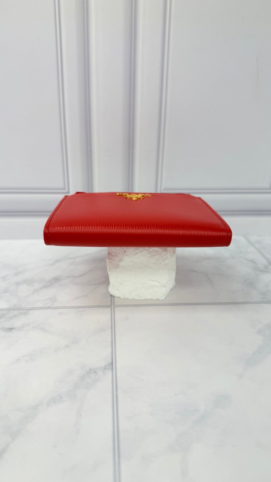 BRAND NEW - Prada Red Leather Compact Wallet 