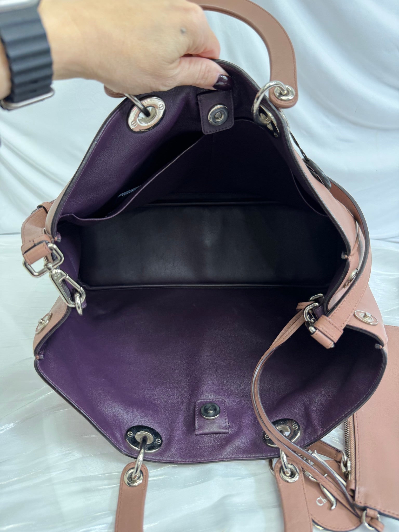 Christian Dior Dusty Rose Leather Diorissimo Large Tote Bag