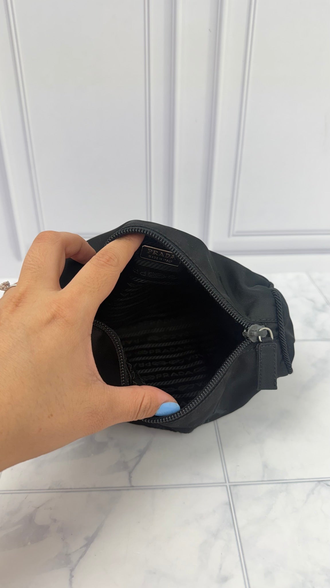 Prada Black Nylon Cosmetic Pouch 