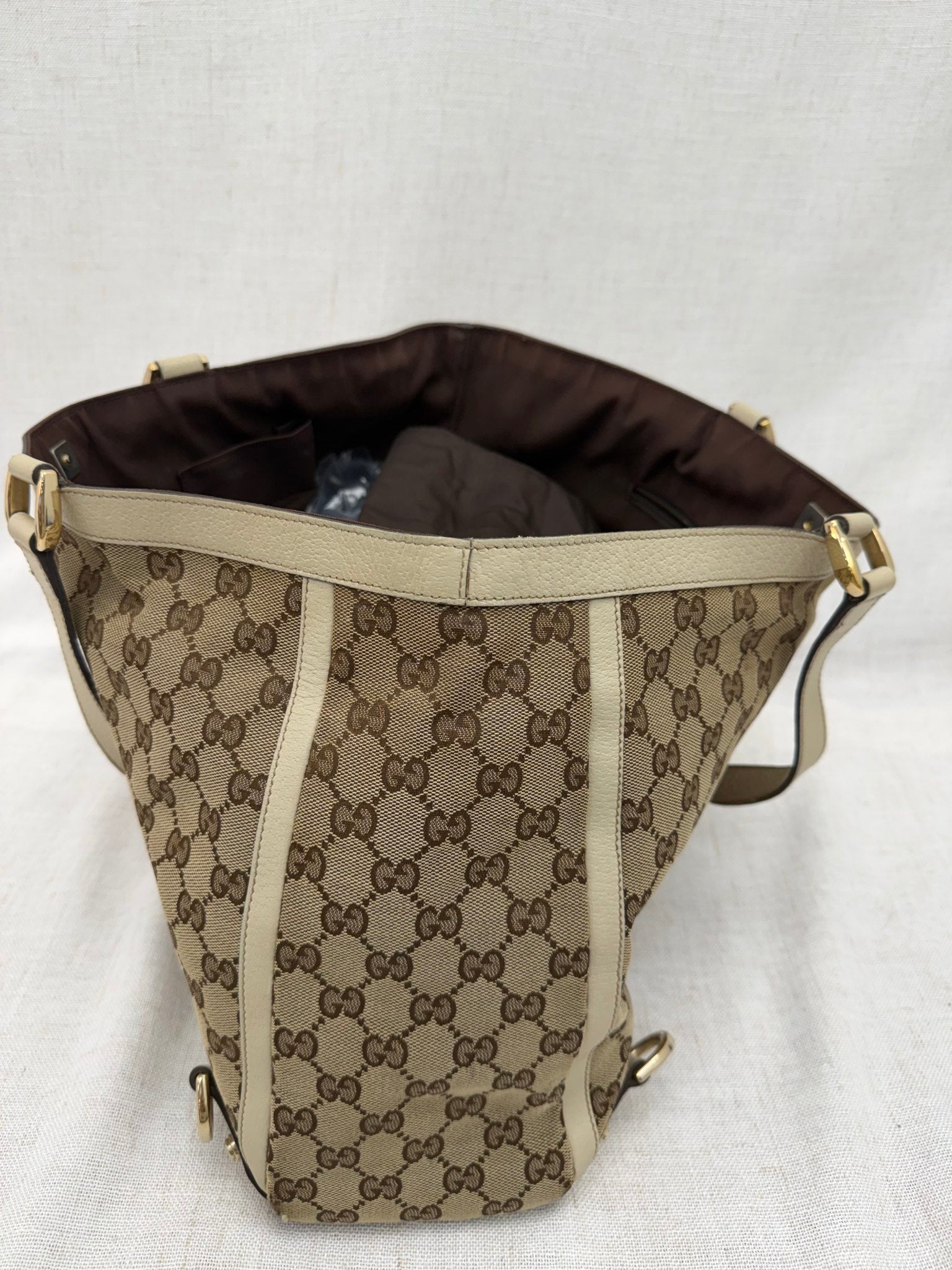 Gucci Tan GG Canvas Abby Tote Bag