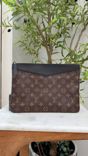 Louis Vuitton Monogram & Black Zipper Pouch