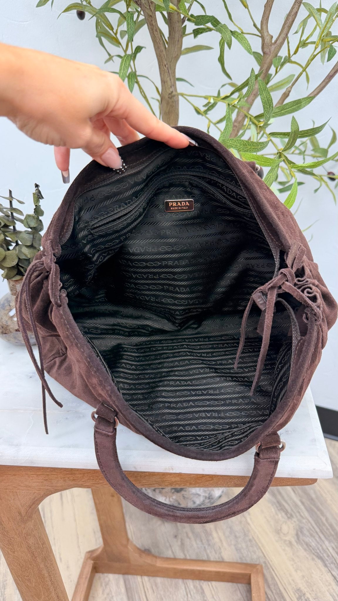 Prada Brown Suede Bag