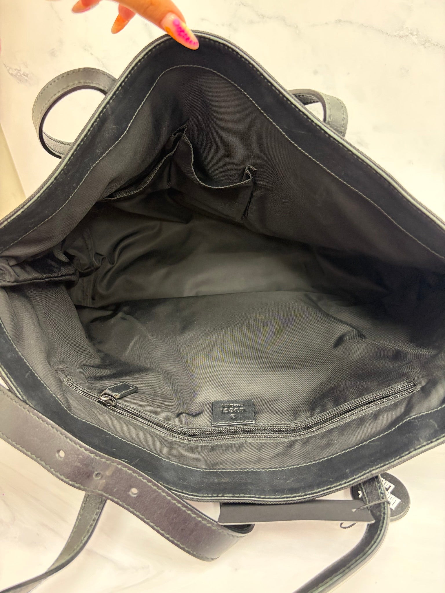 Gucci Black Techno Canvas Web Tote Bag