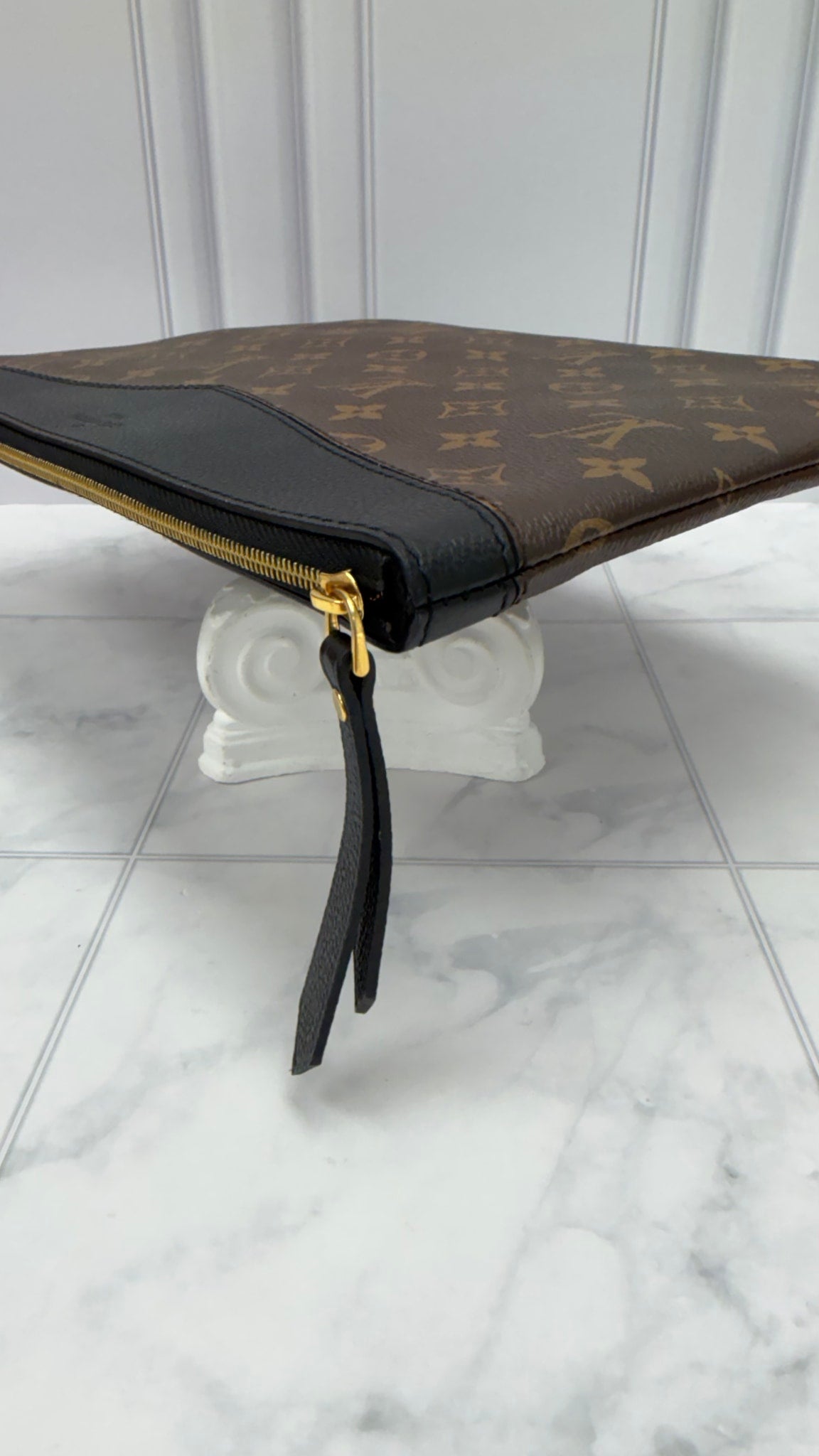 Louis Vuitton Monogram & Black Zipper Pouch