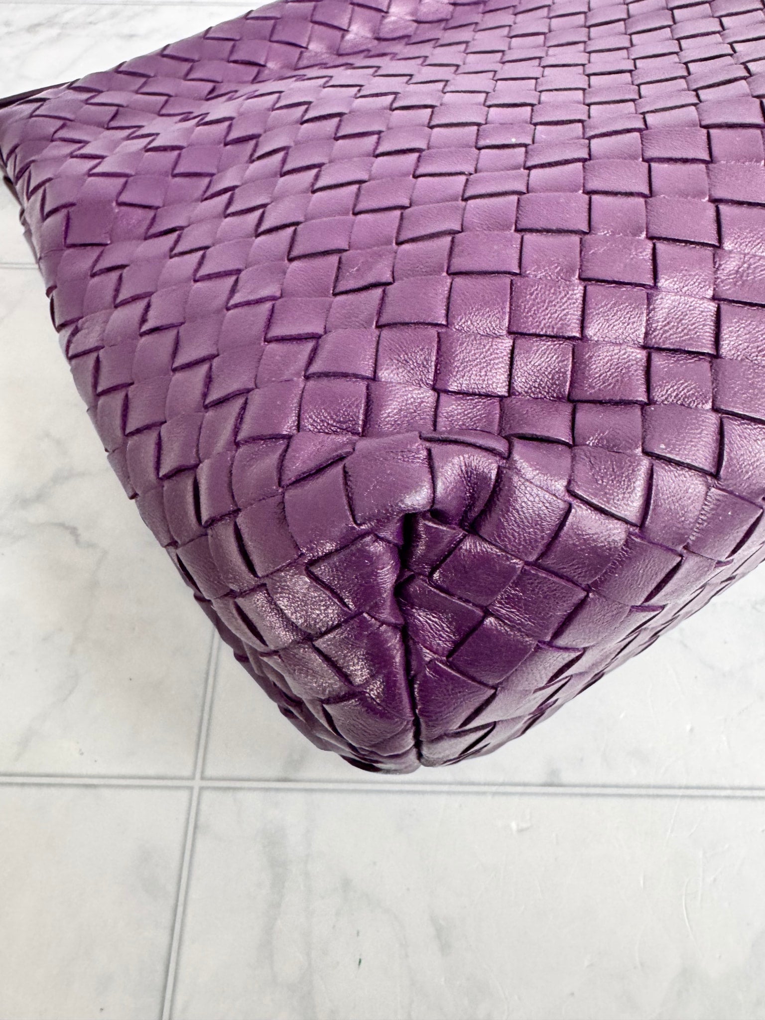 Bottega Veneta Purple Intrecciato Leather Olimpia Shoulder Bag