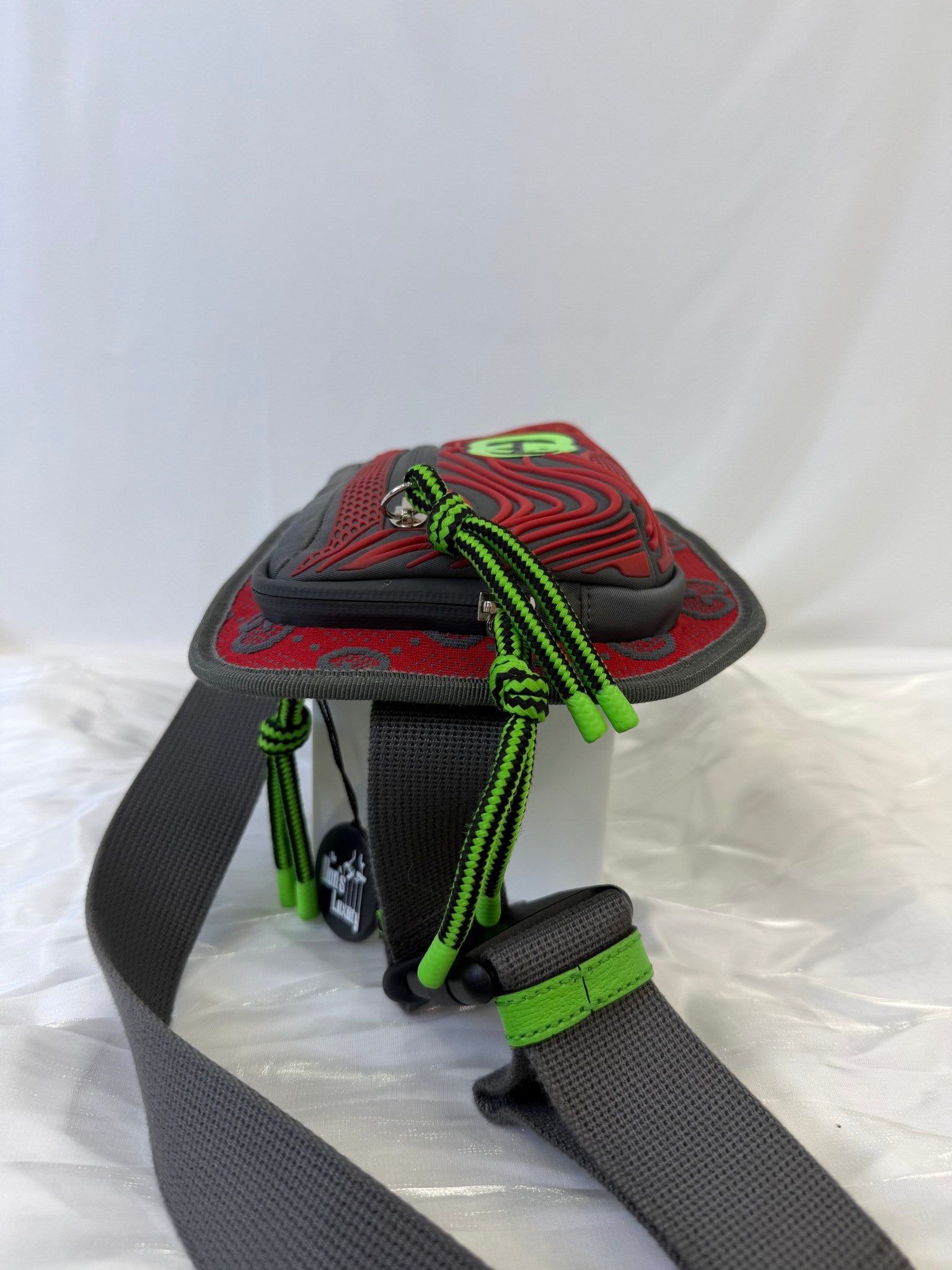 Gucci Red And Gray Nylon Belt Bag