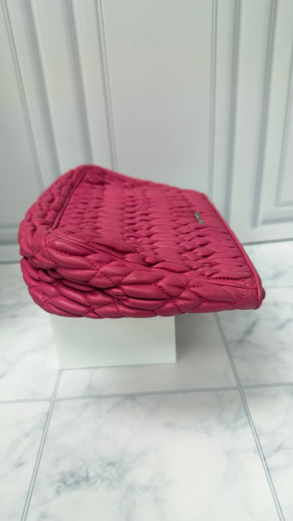 Miu Miu Hot Pink  Nappa Leather Clutch