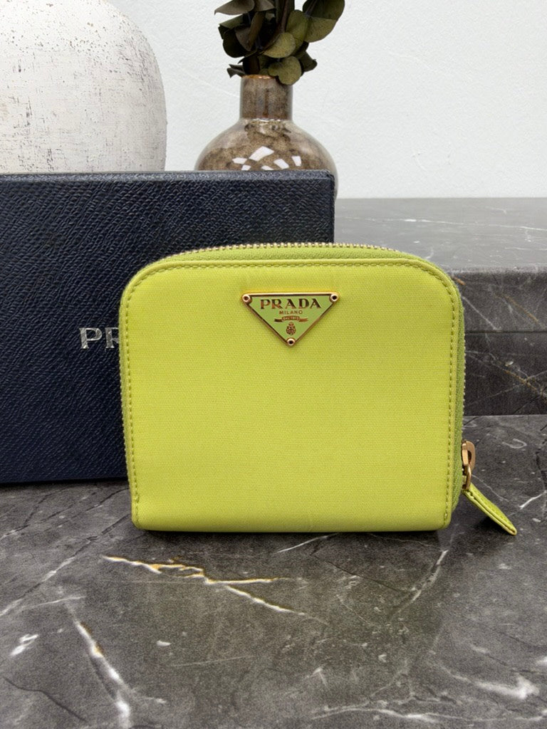 Prada Green Nylon Compact Wallet
