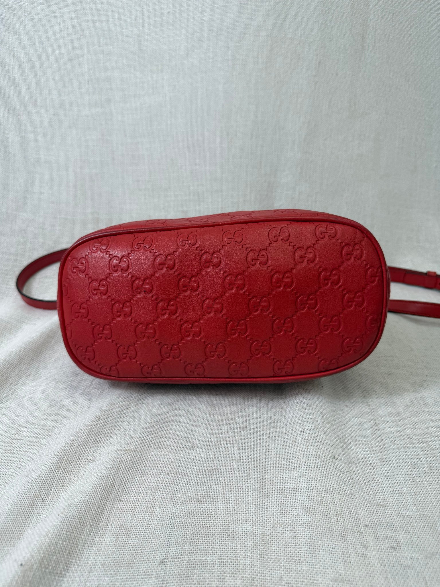 Gucci Red Guccissima Leather Dome Handbag