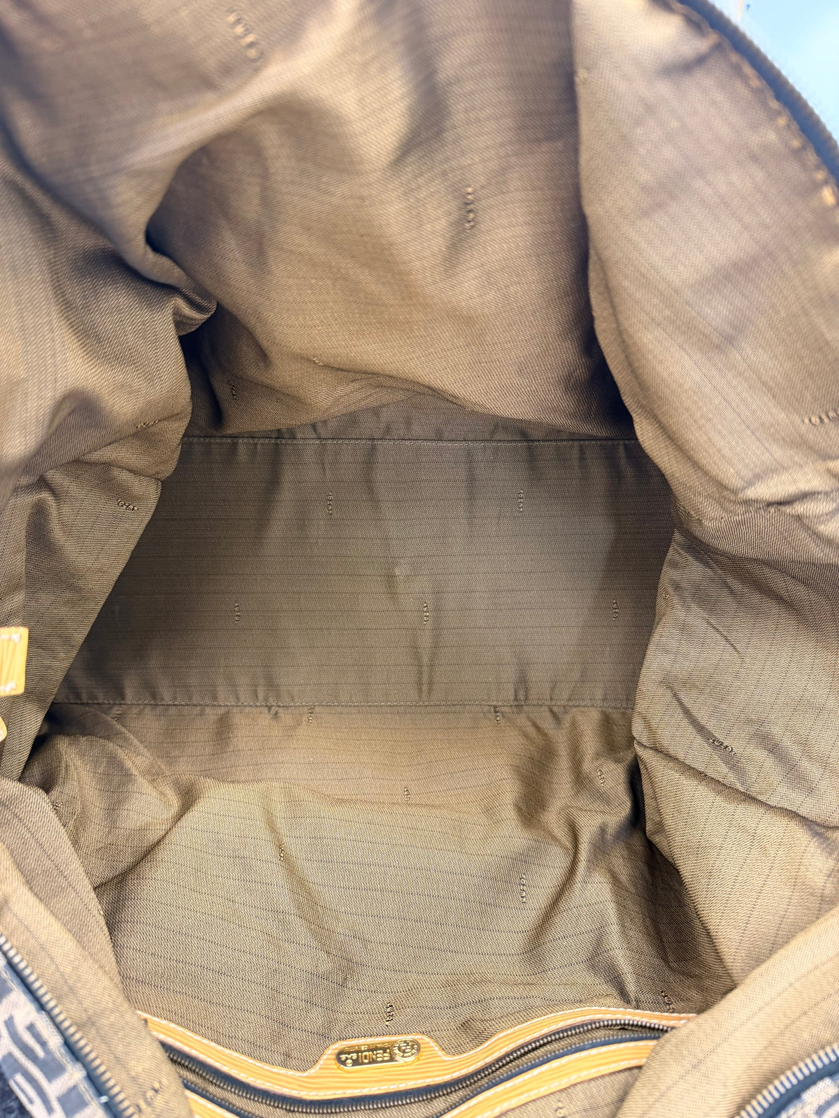 Fendi Monogram Zucca Canvas Travel Duffle Bag 