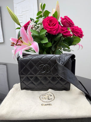 Chanel Black Lambskin Leather Crossbody