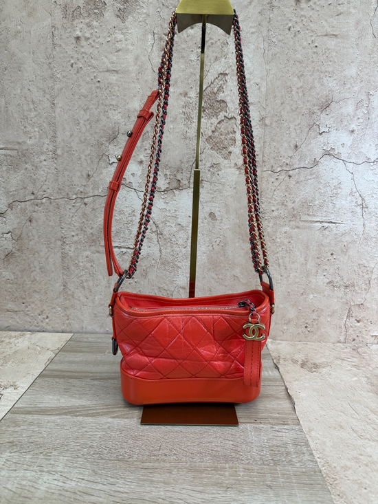 Chanel Orange Calfskin Quilted Gabrielle