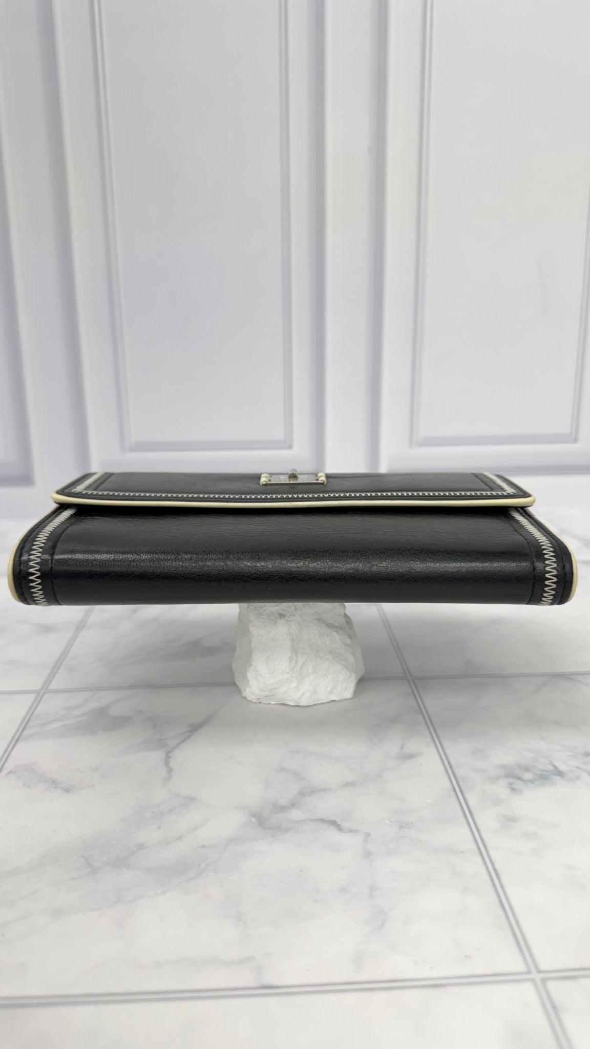 Chanel Black Calfskin Leather Long Wallet 