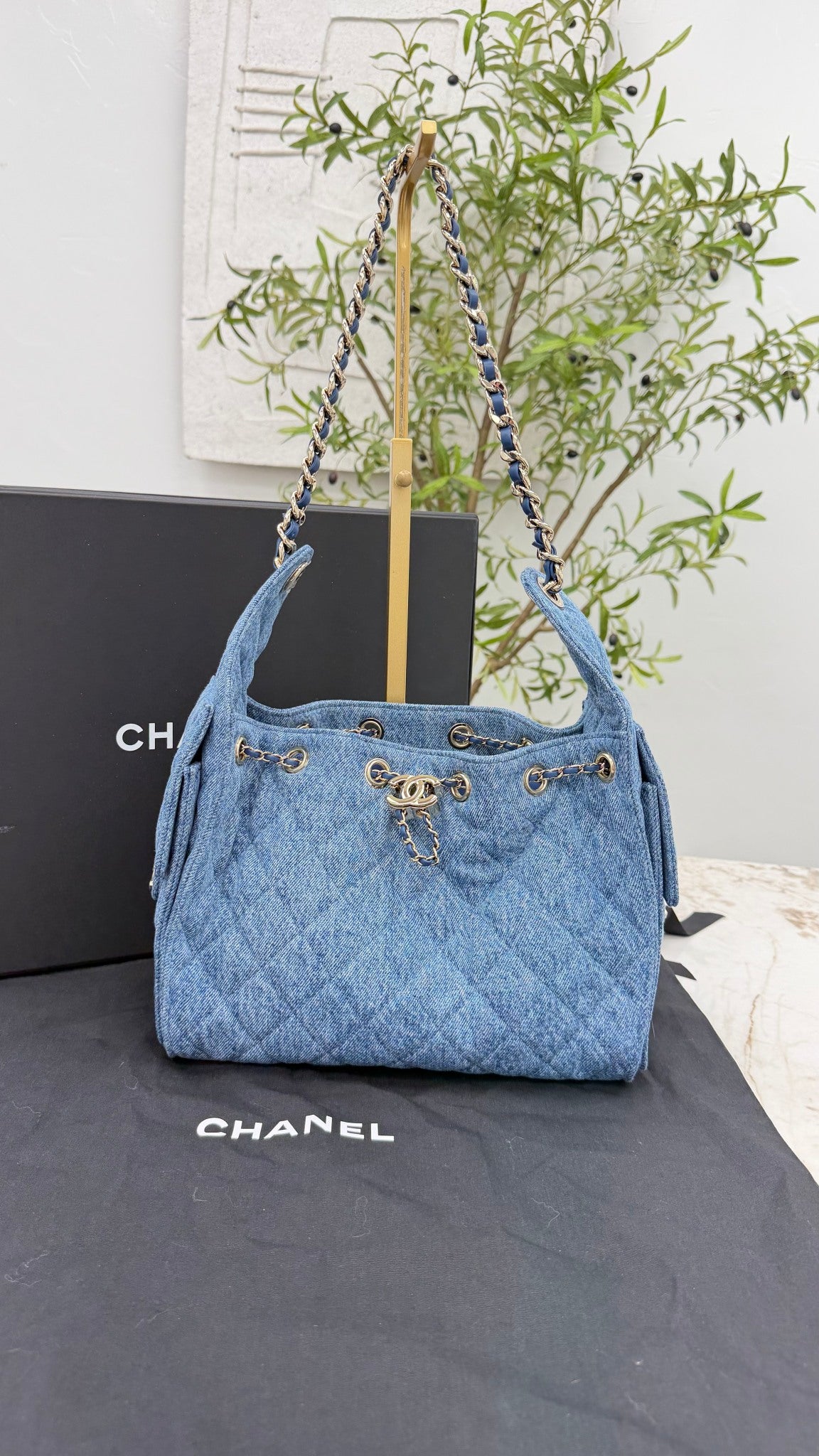 BRAND NEW- Chanel Denim Small Chanel 25 Small Shoulder Bag