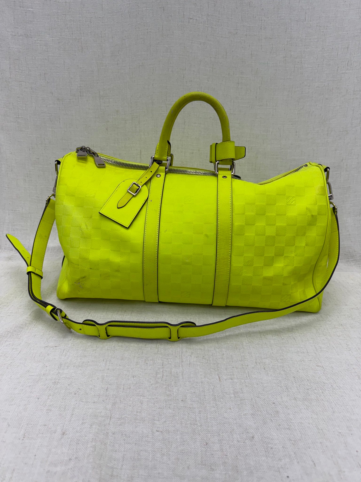 Louis Vuitton Yellow Damier Infini Keepall Bandouliere 45 Bag 
