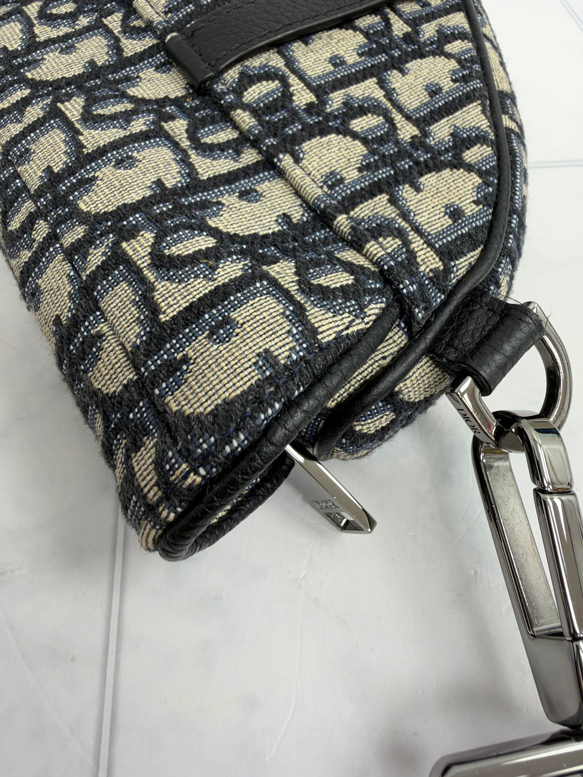 Christian Dior Navy Trotter Canvas Dior Saddle Messenger Pouch