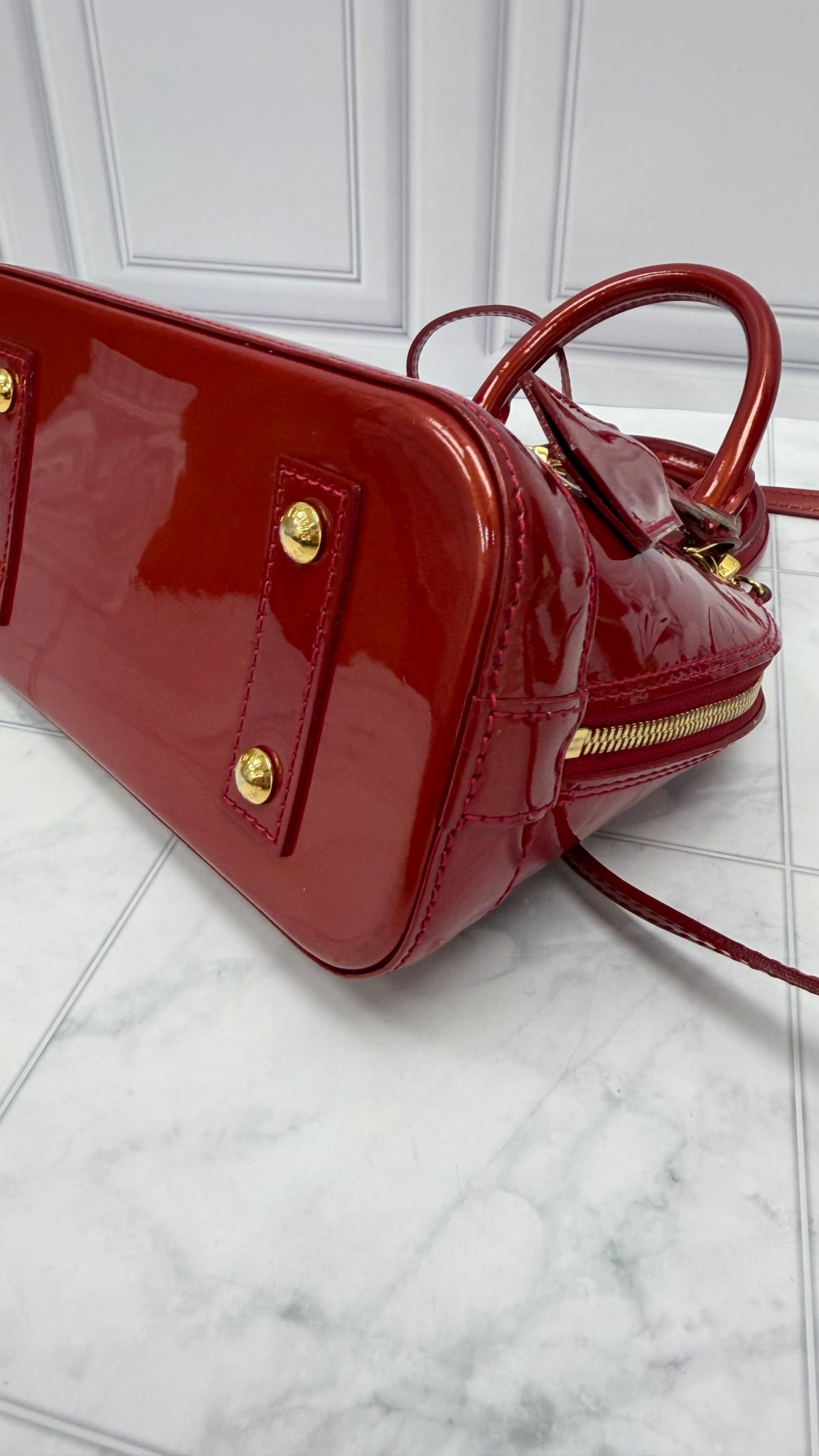 Louis Vuitton Red Vernis Alma BB