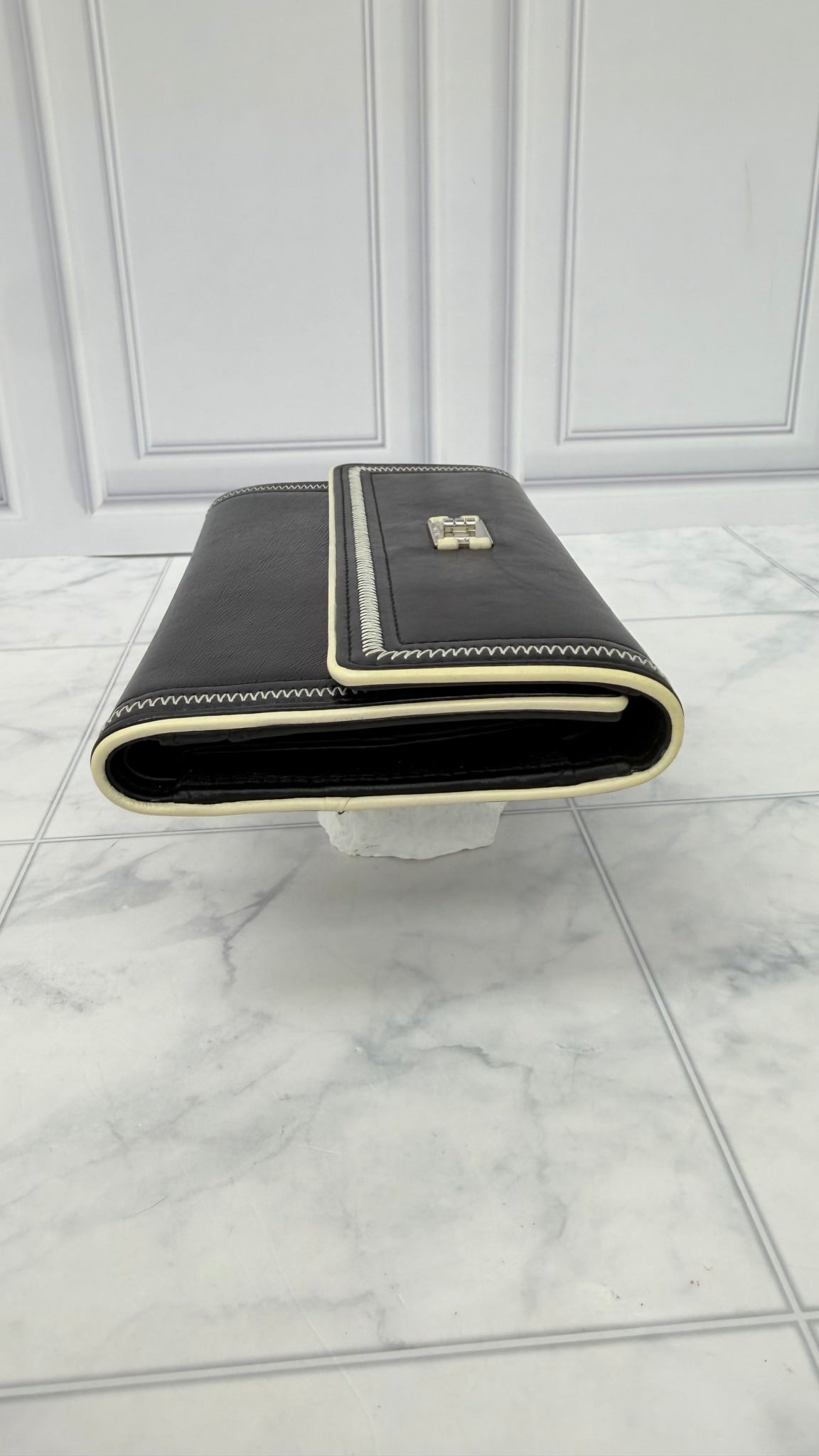 Chanel Black Calfskin Leather Long Wallet 