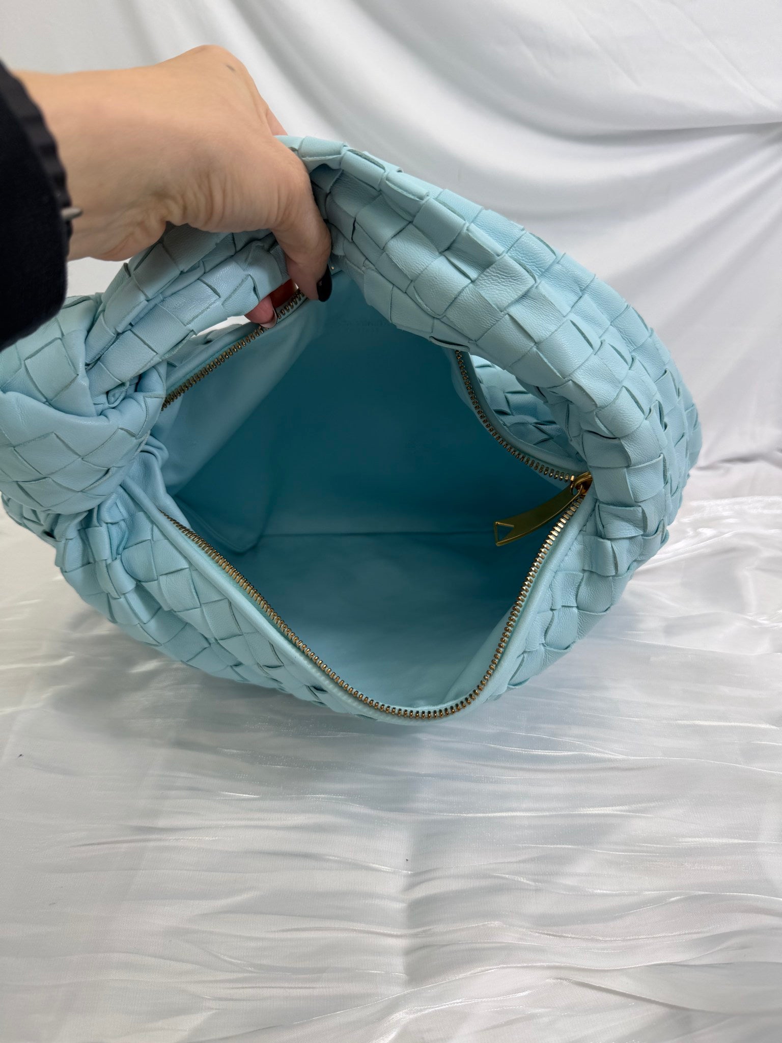 Bottega Veneta Light Blue Intrecciato Teen Jodie Bag