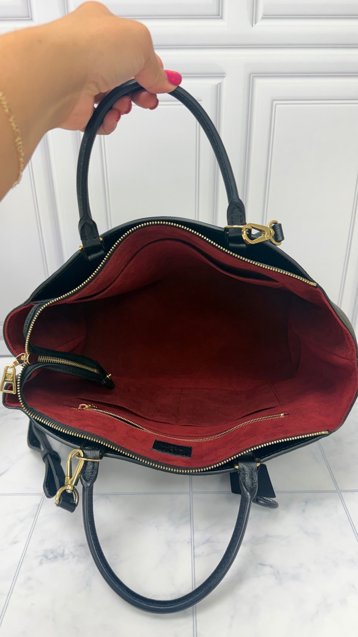 Louis Vuitton Black Monogram Empreinte Leather Grand Palais 2Way Bag 