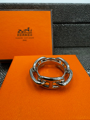 Hermes Silver Tone Regate Scarf Ring