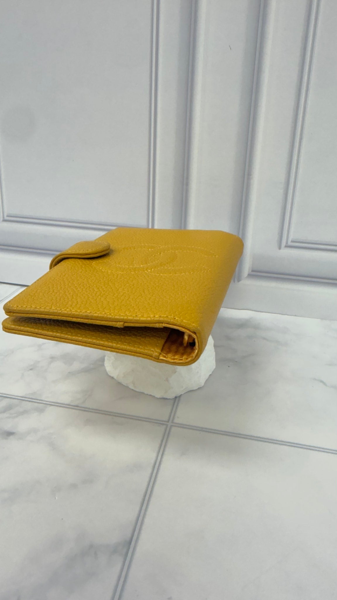 Chanel Yellow Caviar Leather Mini Agenda Cover 